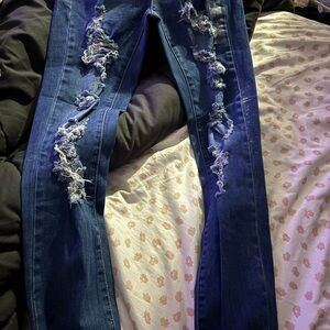 Distressed Blue Jeans for Women